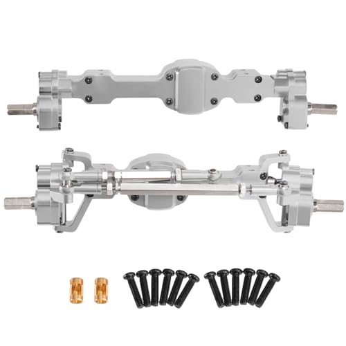Oeudire Aluminiumlegierung CNC-eloxiert Vollmetall Vorder- und Hinterachse des Portals for JJRC 1/10 C8815 Willys MB Retro Jeep Upgrade-Zubehör(Silver 1 Set) von Oeudire