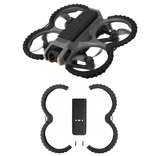 Oeudire Avata 2 Propellerschutz + Rückenschutzplatte, Schutzstoßstange, Propellerschutz for DJI Avata 2 Zubehör (Orange)(Svart) von Oeudire