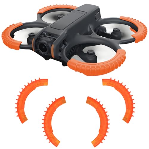 Oeudire Avata 2 Propellerschutz – Propeller-Stoßfängerring, Antikollisionsschutzabdeckung for DJI Avata 2 Drohnenzubehör, Schwarz(Orange) von Oeudire