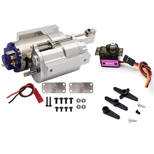 Oeudire Drei-Generationen-Vollmetall-2-Gang-Getriebe mit Servo for B1 B14 B24 C14 C24 MN D90 D91 MN96 1/12 RC-Autoteile(Silver with servo) von Oeudire