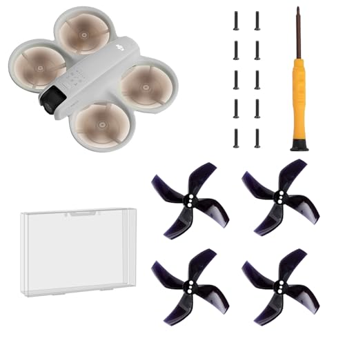 Oeudire Drone, Bunte Propeller for Neo, geräuscharme Propeller, leichte, langlebige Propellerflügelblätter for Neo-Zubehör, schnell austauschbare Ersatzteile, 4 Stück (grün)(Svart) von Oeudire