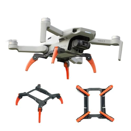 Oeudire Faltbares Fahrwerk for 2 SE/Mini 2/Mini 4K/Mavic Mini/SE Drohne, leichtes Schnellspanner-Fahrwerk, verlängerter Beinschutz, Bodenschutz, Kamera, Quadcopter-Zubehör (Orange-Grau)(Orange-Grey) von Oeudire