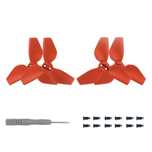 Oeudire Hochleistungs-Propeller in Rot, 4 Stück, geräuscharm, leichte Drohnenflügel-Propellerpaddel, kompatibel mit Neo-Drohnenzubehör von Oeudire