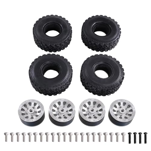 Oeudire MN 1/12 MN82 LC79 MN78 D90 D91 D96 99S 1/16 Full Range Feiyu JJRC RC Teile Metall Sechs Rad Stick Clip Reifen Rad Hub Reifen(Silver) von Oeudire