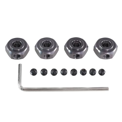 Oeudire Metall 12mm Sechskantverbinder for 1/10 10208 1/12 H12Y H12Y+RC Auto Metall Upgrade Teile Zubehör(Titanium) von Oeudire