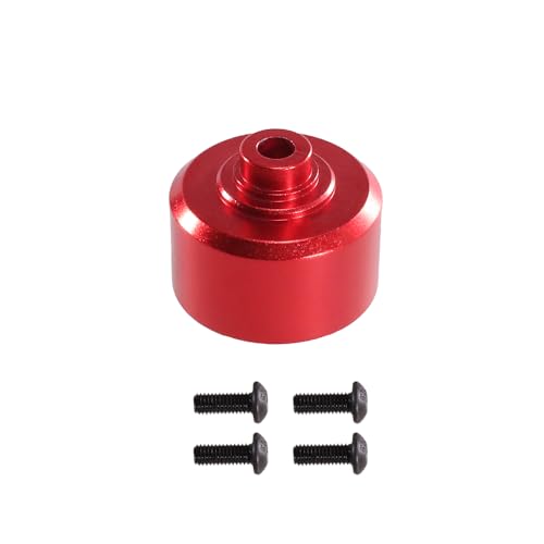 Oeudire Metall Differential Getriebe gehäuse geeignet for 1/10 10208 1/7 7303 RC Auto Getriebe Upgrade Teile und zubehör(Rood) von Oeudire