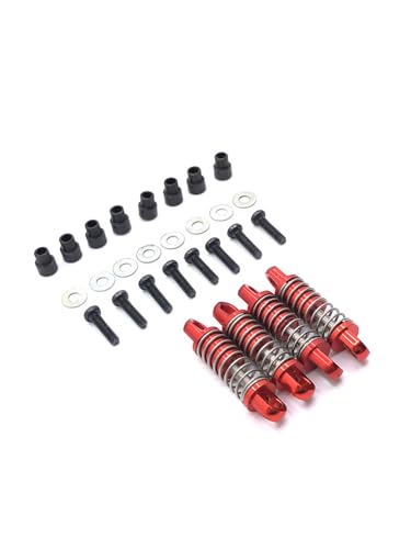 Oeudire Metall Upgrade Stoßdämpfer for 1/28 284131 K969 K979 K989 K999 P929 P939 RC Auto Teile(Rood) von Oeudire