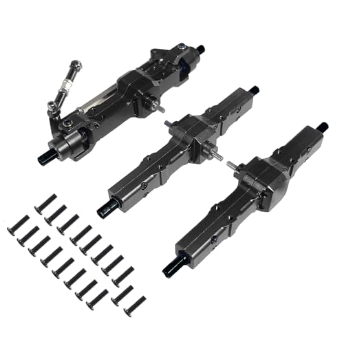 Oeudire Metall Vordere Zwischen Hinterachse for B16 B36 JJRC Q60 Q63 Q64 Fayee FY004 MN-77 6WD 6X6 RC Auto Upgrades Teile(Black A) von Oeudire
