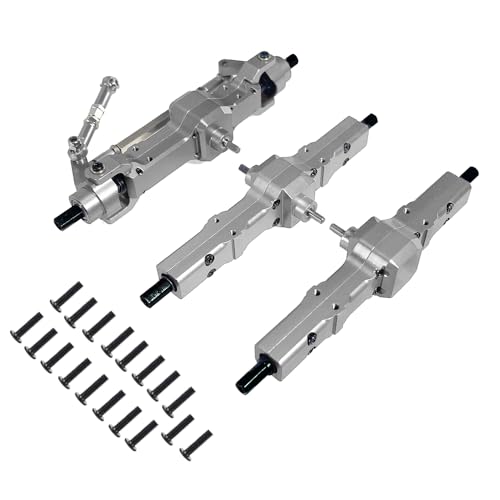 Oeudire Metall Vordere Zwischen Hinterachse for B16 B36 JJRC Q60 Q63 Q64 Fayee FY004 MN-77 6WD 6X6 RC Auto Upgrades Teile(Silver A) von Oeudire