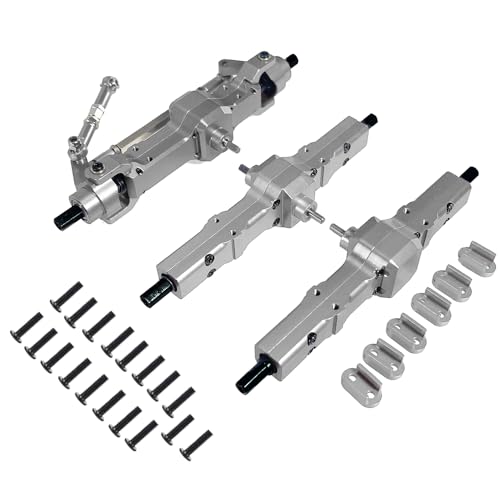 Oeudire Metall Vordere Zwischen Hinterachse for B16 B36 JJRC Q60 Q63 Q64 Fayee FY004 MN-77 6WD 6X6 RC Auto Upgrades Teile(Silver B) von Oeudire