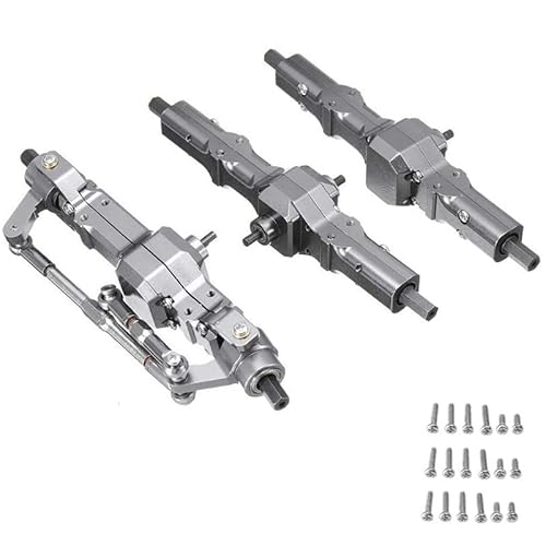 Oeudire Metall Vordere Zwischen Hinterachse for B16 B36 JJRC Q60 Q63 Q64 Fayee FY004 MN-77 6WD 6X6 RC Auto Upgrades Teile(Titanium A) von Oeudire
