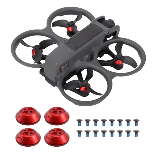 Oeudire Motorabdeckkappe for DJI Avata 2 Drohnenzubehör, staubdichte wasserdichte Motorschutzkappe aus Aluminium for DJI Avata 2 (rot)(B) von Oeudire