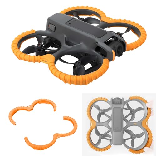 Oeudire Propellerschutz-Zubehör for DJI Avata 2, Fly Combo-Schutzring, Prop-Stoßfänger, Kratzfeste Antikollisions-Drohnenschutzopter und Multirotoren (schwarz)(Orange) von Oeudire