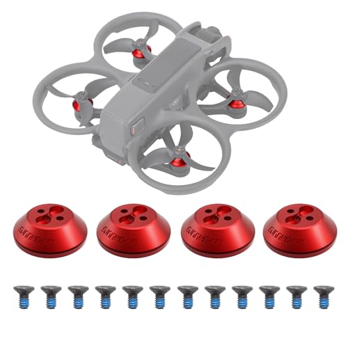 Oeudire Sinyutia 4-teilige Motorabdeckung for DJI Avata 2 Drohne, Aluminium-Motorschutzkappe for DJI Avata2-Zubehör, staubdicht, wasserdicht, Schutzpropellerhalterungen (rot)(B) von Oeudire