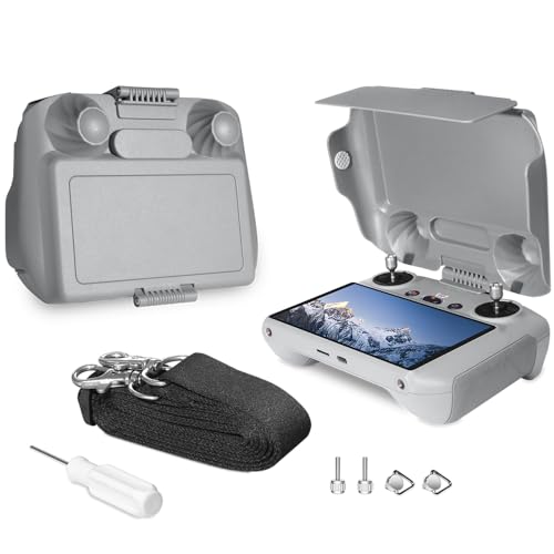 Oeudire Sonnenschutz-Set for 3/3 Pro RC-Controller-Zubehör – Blendschutz-Sonnenschutzabdeckung, Displayschutz und Umhängeband(Sun Hood+Lanyard) von Oeudire