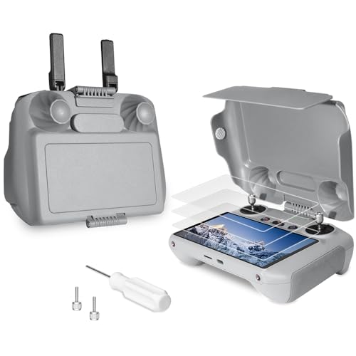 Oeudire Sonnenschutz-Set for 4 Pro/Flip/Air 3S/Air 3/RC 2 Controller-Zubehör – RC 2 Sonnenschutzabdeckung, RC 2 Displayschutzfolie und RC 2 Umhängeband-Paket(Sun Hood+Screen Protector) von Oeudire