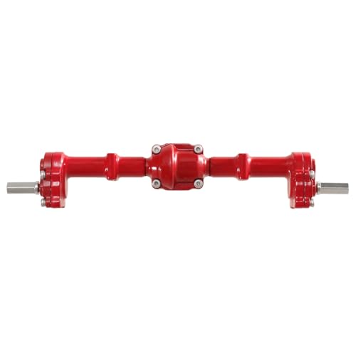 Oeudire Vollmetall-Türbrücken vorne und hinten for MN82 LC79 MN78 98 99SV2 MN-Modell 1/12, Upgrade-Zubehör und -Teile for ferngesteuerte Autos(Red Rear axle) von Oeudire