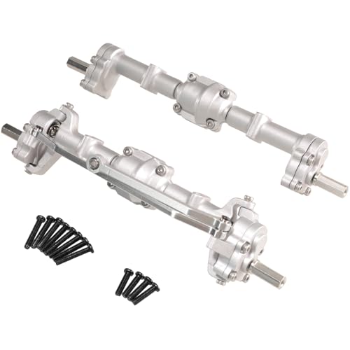 Oeudire Vollmetall-Türbrücken vorne und hinten for MN82 LC79 MN78 98 99SV2 MN-Modell 1/12, Upgrade-Zubehör und -Teile for ferngesteuerte Autos(Silver a Set) von Oeudire