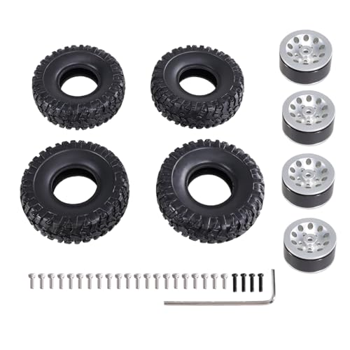Oeudire for MN1/2 D90 98 99S 78 82 99sV2 1/16 C14 C24 C34 RC-Auto-Clip-Typ-Reifen, weiche Reifenhaut, Upgrade-Metallteile, Zubehör(Silver) von Oeudire