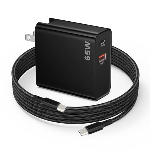 PD 65 W USB-C-Schnellladegerät for Neo, Air 3S, 4K, 2 SE, Avata 2, Mavic 3 Drohnen – Dual-Port USB + Typ-C-Wandladegerät mit C-auf-C-Ladefunktion for FPV-Zubehör, 1,8 m lang(65w/6.6ft) von Oeudire