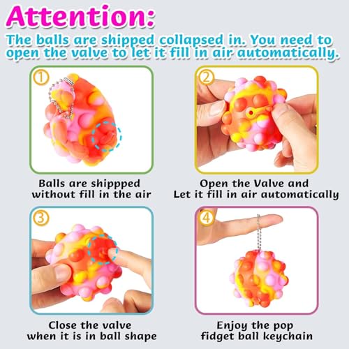 Pop-Zappelspielzeug, Its-Ball-Spielzeug, 4 Stück, 3D-Stressbälle, It-Pop-Zappelpaket, Partygeschenke for Kinder, Spielzeug, Autismus, sensorisches Spielzeug, Quetschspielzeug, Kleinkindspielzeug for J Pop-Zappelspielzeug, Its-Ball-Spielzeug, 4 Stück, 3D-Stressbälle, It-Pop-Zappelpaket, Partygeschenke for Kinder, Spielzeug, Autismus, sensorisches Spielzeug, Quetschspielzeug, Kleinkindspielzeug for J von Oeudire
