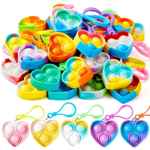Quadratischer Pop-Fidget-Schlüsselanhänger, 30er-Pack, Pop-Fidget-Spielzeug, Partygeschenke for Kinder von 4–8, 8–12 Jahren, Goodie-Bag-Füller, Schülergeschenke for Jahresende, Klassenzimmerpreise, se von Oeudire