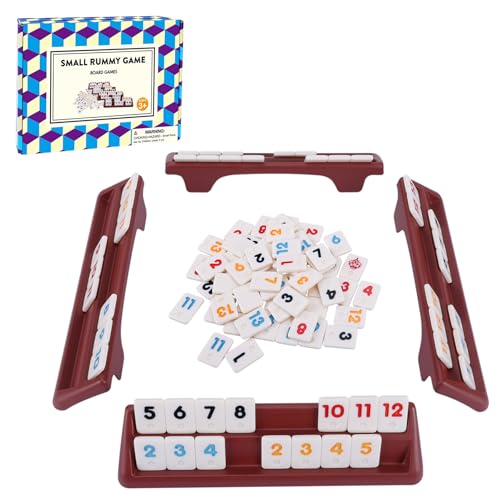 Offelec 106 Rommé-Fliesen-Set mit 4 doppelten Spielsteinenhaltern – kompakte Reisegröße, Rommé-Würfel-Spiele, klassisches Rommé-Spiel für Erwachsene, Kinder und Familienspieleabend – Brettspiele für 2 Offelec 106 Rommé-Fliesen-Set mit 4 doppelten Spielsteinenhaltern – kompakte Reisegröße, Rommé-Würfel-Spiele, klassisches Rommé-Spiel für Erwachsene, Kinder und Familienspieleabend – Brettspiele für 2 von Offelec