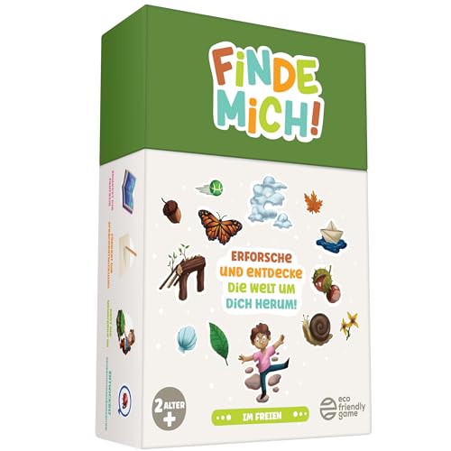 Finde Mich! Im Freien – Suchspiel & Entdeckerkarten für Kinder ab 2–8 Jahren – Natur-Kartenspiel & Montessori Lernspiel – Von Eltern empfohlen – Geschenk zu Ostern, Wandern, Camping & für draußen von Oh Happy Games