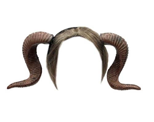 OhMill Halloween-Kostüm für Erwachsene, Tier-Kopfbedeckung, Widder, Horn, Stirnband, Schaf, Ziege, Horn, Rollenspiel, Kopfbedeckung, Cosplay von OhMill