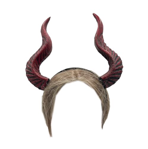 OhMill Halloween-Kostüm für Erwachsene, Tier-Kopfbedeckung, Widder, Horn, Stirnband, Schaf, Ziege, Horn, Rollenspiel, Kopfbedeckung, Cosplay von OhMill