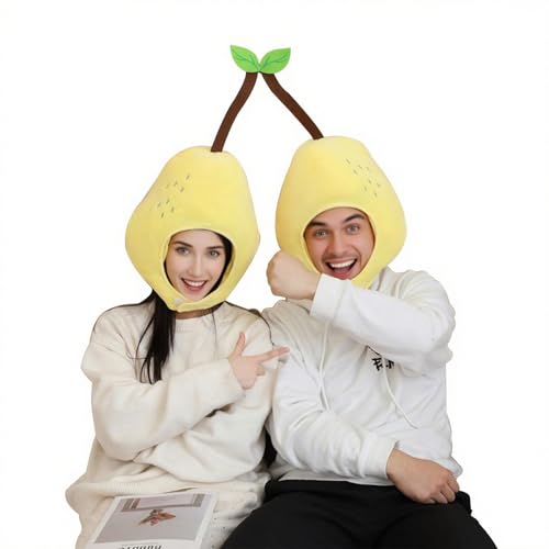OhMill Hut mit doppeltem Birnenkopf aus Plüsch, Hut, Cartoon, lustig, Kopfbedeckung, Paar-Kopfbedeckung, Requisiten, Foto-Show auf der Bühne OhMill Hut mit doppeltem Birnenkopf aus Plüsch, Hut, Cartoon, lustig, Kopfbedeckung, Paar-Kopfbedeckung, Requisiten, Foto-Show auf der Bühne von OhMill