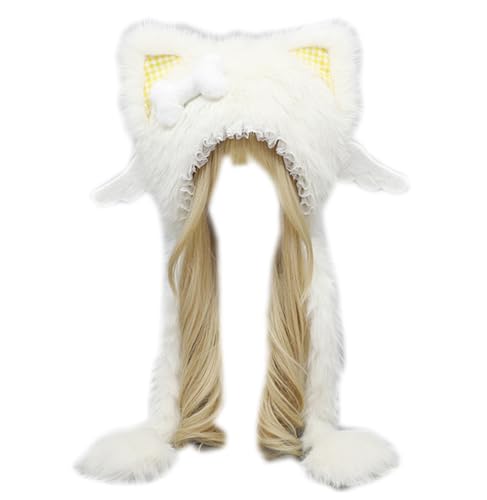 OhMill Studenten Mädchen Katze Ohr Hut Winter Niedliche Spitze Ohrenklappen Engel Plüsch Hut Kappe Katze Cosplay Halloween Kostüm Kopfbedeckung Frauen OhMill Studenten Mädchen Katze Ohr Hut Winter Niedliche Spitze Ohrenklappen Engel Plüsch Hut Kappe Katze Cosplay Halloween Kostüm Kopfbedeckung Frauen von OhMill