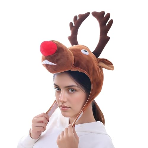 OhMill Weihnachts-Fotokabine, Fotoshooting-Kopfbedeckung, Weihnachtsfeier, Aufführung, Weihnachtsbaummütze, Weihnachtsmann, Rentier, Kostüm, Hut von OhMill