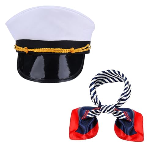 Unisex Matrosenmütze Mit Quadratischem Schal Set Aufführung Kapitänsmütze Mit Großer Krempe Uniformmütze Segelhüte Kostümzubehör Performance Kappe Cosplay Outfit Karneval Kostüm Accessoire Sailor Cap Unisex Matrosenmütze Mit Quadratischem Schal Set Aufführung Kapitänsmütze Mit Großer Krempe Uniformmütze Segelhüte Kostümzubehör Performance Kappe Cosplay Outfit Karneval Kostüm Accessoire Sailor Cap von OhMill