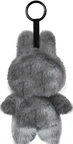 OhanaBeach® la-bu-bu Puppe,La-bu-bu Kuscheltier, La-bu-bu Monster Keychain, La-bu-bu Plüsch Anhänger, La-bu-bu Puppe, La-bu-bu Plush Doll, Geschenke für Jungen und Mädchen (Grau) von OhanaBeach