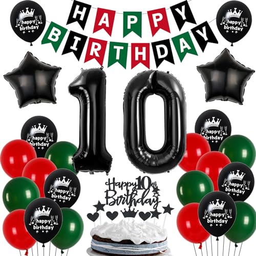10 Geburtstag Deko Junge Mädchen, Luftballon 10. Geburtstag Rot Schwarz Grün, 10. Ballon Schwarz Grün Rot Deko, 10. Party Decoration Junge Mädchen, Mädchen Junge 10 Schwarz Grün Rot Party Ballons 10 Geburtstag Deko Junge Mädchen, Luftballon 10. Geburtstag Rot Schwarz Grün, 10. Ballon Schwarz Grün Rot Deko, 10. Party Decoration Junge Mädchen, Mädchen Junge 10 Schwarz Grün Rot Party Ballons von Ohaoduo