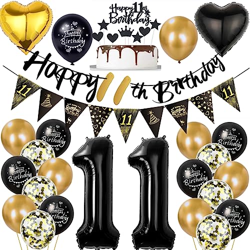 11 Geburtstag Deko Junge Mädchen, Luftballon 11. Gold Schwarz Geburtstagsdeko 11 Jahre, Ballon Schwarz Gold Deko 11. Gold Schwarz 11 Jahr Geburtstagdeko 11 Geburtstag Deko Junge Mädchen, Luftballon 11. Gold Schwarz Geburtstagsdeko 11 Jahre, Ballon Schwarz Gold Deko 11. Gold Schwarz 11 Jahr Geburtstagdeko von Ohaoduo