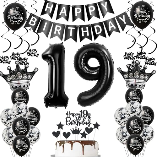 19. Geburtstagsdeko Luftballons Schwarz, Geburtstagsdeko 19 Jahr Männer, Schwarz Luftballon 19. Geburtstag Männer Mädchen, Deko 19. Geburtstag Männer, 19. Geburtstag Dekoration Mädchen 19. Tortendeko 19. Geburtstagsdeko Luftballons Schwarz, Geburtstagsdeko 19 Jahr Männer, Schwarz Luftballon 19. Geburtstag Männer Mädchen, Deko 19. Geburtstag Männer, 19. Geburtstag Dekoration Mädchen 19. Tortendeko von Ohaoduo