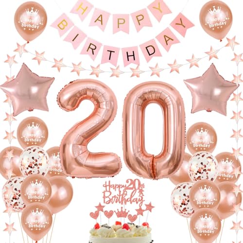 20. Geburtstag Deko Roségold, Luftballon 20. Geburtstag frauen, Geburtstagsdeko 20 Jahre frau ballon 20. Geburtstag Deko Roségold, Luftballon 20. Geburtstag frauen, Geburtstagsdeko 20 Jahre frau ballon von Ohaoduo