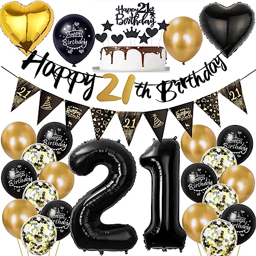 21 Geburtstag Deko Mann Frauen, Luftballon 21. Gold Schwarz Geburtstagsdeko 21 Jahre, Ballon Schwarz Gold Deko 21. Gold Schwarz 21 Jahr Geburtstagdeko 21 Geburtstag Deko Mann Frauen, Luftballon 21. Gold Schwarz Geburtstagsdeko 21 Jahre, Ballon Schwarz Gold Deko 21. Gold Schwarz 21 Jahr Geburtstagdeko von Ohaoduo