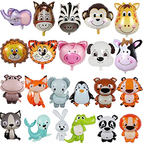 22 pcs Tiere Folienballon Tiere Luftballons Tiere Helium Folienballon Tiere balloon,Kindergeburtstag deko Ballons,Perfekt für Kinder Geburtstag Party Dekoration Junge Mädchen 1-2-3-4-5-6-7-8-9-10 von Ohaoduo