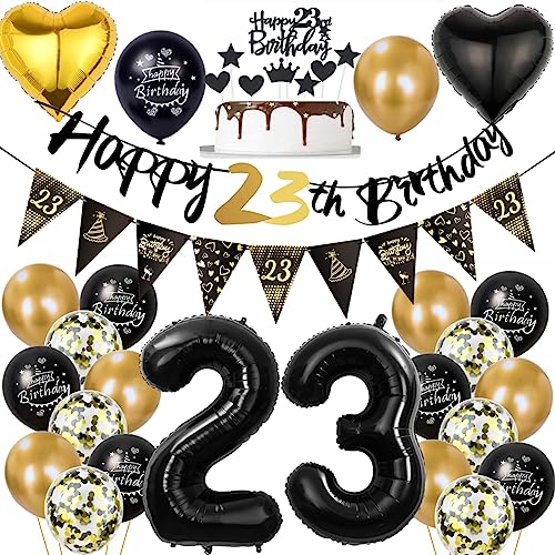 23 Geburtstag Deko Mann Frauen, Luftballon 23. Gold Schwarz Geburtstagsdeko 23 Jahre, Ballon Schwarz Gold Deko 23. Gold Schwarz 23 Jahr Geburtstagdeko 23 Geburtstag Deko Mann Frauen, Luftballon 23. Gold Schwarz Geburtstagsdeko 23 Jahre, Ballon Schwarz Gold Deko 23. Gold Schwarz 23 Jahr Geburtstagdeko von Ohaoduo