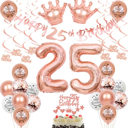 25 Jahr Geburtstag Frauen Deko 25. Geburtstag Frauen Rosegold Tortendeko 25 Luftballon 25 Jahr Frauen 25 Geburtstagsdeko Rosegold 25 Dekoration von Ohaoduo