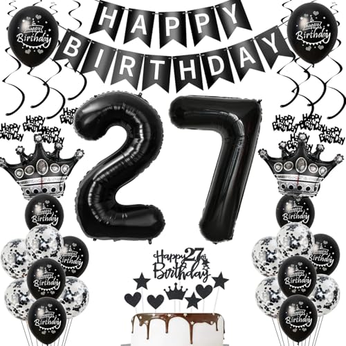 27. Geburtstagsdeko Luftballons Schwarz, Geburtstagsdeko 27 Jahr Männer, Schwarz Luftballon 27. Geburtstag Männer Frauen, Deko 27. Geburtstag Männer, 27. Geburtstag Dekoration Frauen 27. Tortendeko 27. Geburtstagsdeko Luftballons Schwarz, Geburtstagsdeko 27 Jahr Männer, Schwarz Luftballon 27. Geburtstag Männer Frauen, Deko 27. Geburtstag Männer, 27. Geburtstag Dekoration Frauen 27. Tortendeko von Ohaoduo