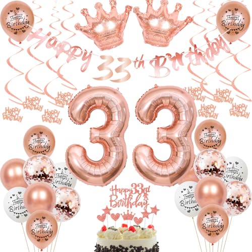 33 Jahr Geburtstag Frauen Deko 33. Geburtstag Frauen Rosegold Tortendeko 33 Luftballon 33 Jahr Frauen 33 Geburtstagsdeko Rosegold 33 Dekoration 33 Jahr Geburtstag Frauen Deko 33. Geburtstag Frauen Rosegold Tortendeko 33 Luftballon 33 Jahr Frauen 33 Geburtstagsdeko Rosegold 33 Dekoration von Ohaoduo