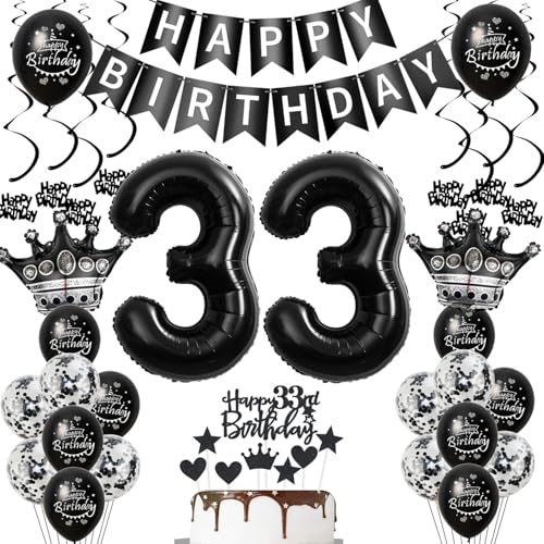 33. Geburtstagsdeko Luftballons Schwarz, Geburtstagsdeko 33 Jahr Männer, Schwarz Luftballon 33. Geburtstag Männer Frauen, Deko 33. Geburtstag Männer, 33. Geburtstag Dekoration Frauen 33. Tortendeko 33. Geburtstagsdeko Luftballons Schwarz, Geburtstagsdeko 33 Jahr Männer, Schwarz Luftballon 33. Geburtstag Männer Frauen, Deko 33. Geburtstag Männer, 33. Geburtstag Dekoration Frauen 33. Tortendeko von Ohaoduo