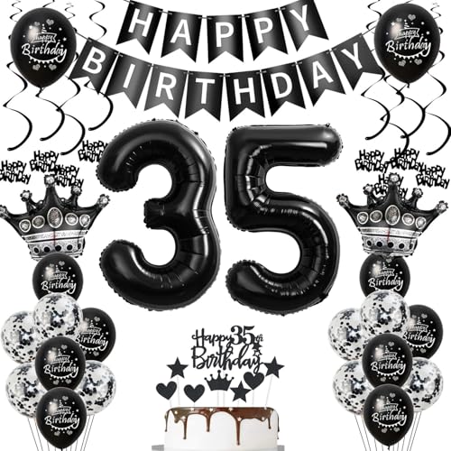 35. Geburtstagsdeko Luftballons Schwarz, Geburtstagsdeko 35 Jahr Männer, Schwarz Luftballon 35. Geburtstagsdeko Luftballons Schwarz, Geburtstagsdeko 35 Jahr Männer, Schwarz Luftballon von Ohaoduo