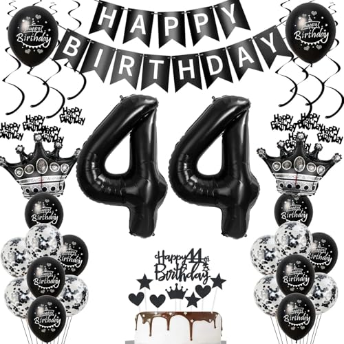 44. Geburtstagsdeko Luftballons Schwarz, Geburtstagsdeko 44 Jahr Männer, Schwarz Luftballon 44. Geburtstag Männer Frauen, Deko 44. Geburtstag Dekoration Frauen 44. Tortendeko 44. Geburtstagsdeko Luftballons Schwarz, Geburtstagsdeko 44 Jahr Männer, Schwarz Luftballon 44. Geburtstag Männer Frauen, Deko 44. Geburtstag Dekoration Frauen 44. Tortendeko von Ohaoduo