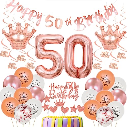 50 Jahr Geburtstag Frauen Deko 50. Geburtstag Frauen Rosegold Tortendeko 50 Geburtstag Frauen Rosegold Luftballon 50 Jahr Frauen 50 Geburtstagsdeko Rosegold 50 Geburtstag Dekoration von Ohaoduo