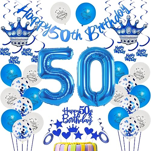 50. Geburtstag Dekoration Blau Luftballon 50.Geburtstag Blau 50. Tortendeko 50 Jahr Geburtstagsdeko Mann Blau 50 Jahr Mannn Geburtstagsdeko Blau 50. Mannn Party Deko 50 Jahr Dekoration Blau von Ohaoduo